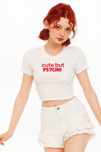 cute but PSYCHO CROP TOP